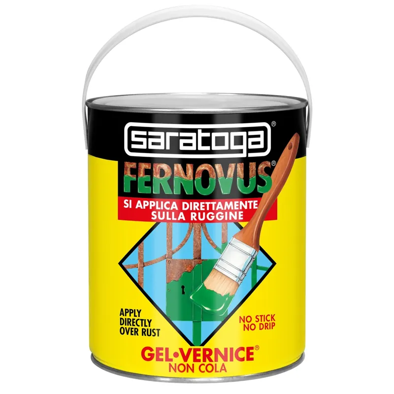 Smalto antiruggine Saratoga in gel Fernovus brillante 2,5 l nero