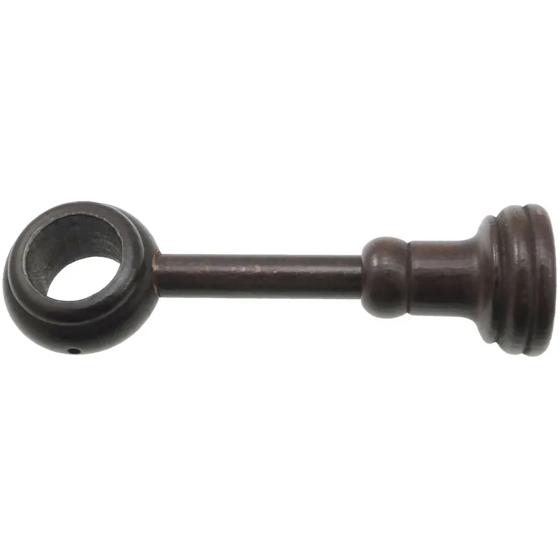 Supporto bastone tenda regolabile Ø 3,5 x L 13-21,5 cm noce