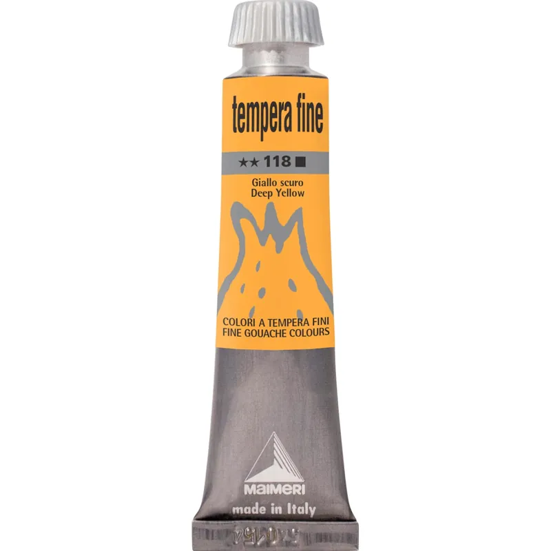 Colore tempera fine giallo scuro 20 ml