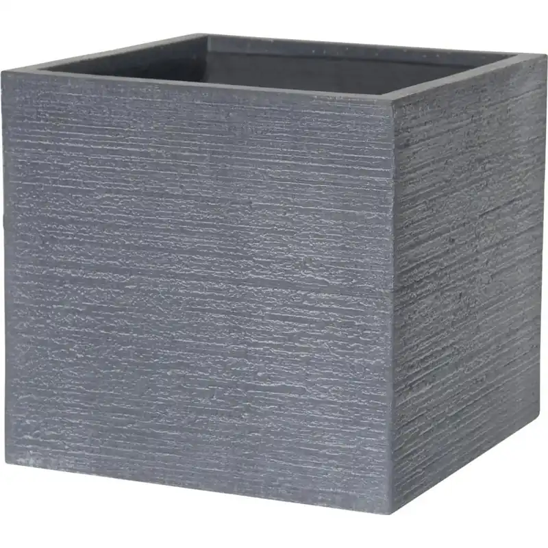 Vaso Ficonstone quadrato grigio scuro 32x32x32 cm