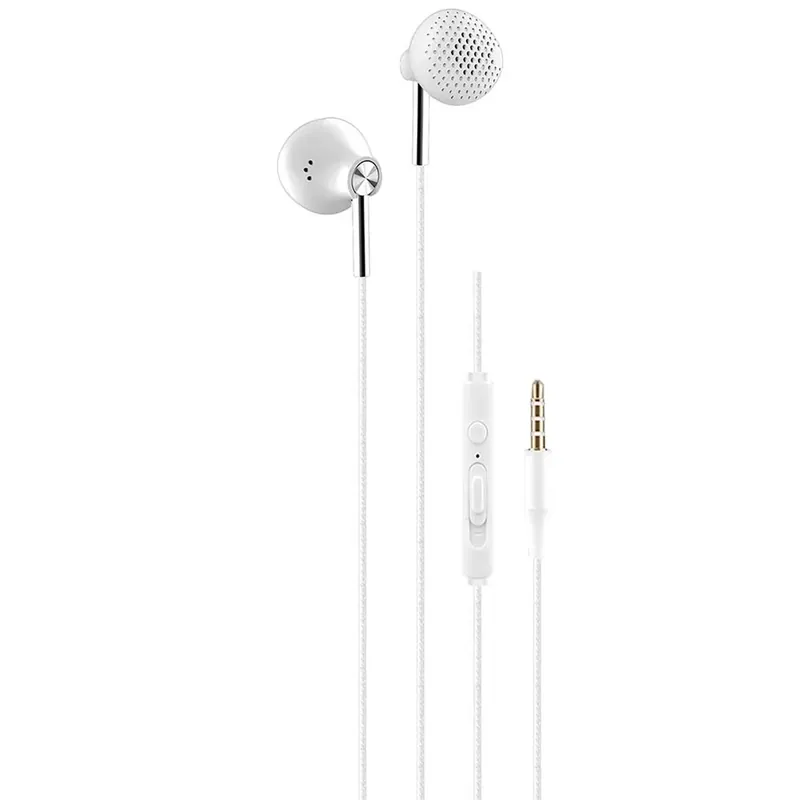 Cuffiette stereo Bianco con microfono controller e connettore jack 3.5 pollici