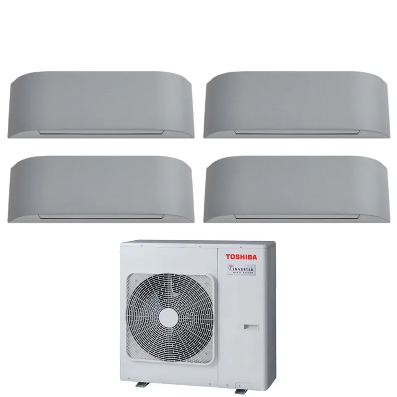 Climatizzatore Condizionatore Toshiba Quadri Split Inverter serie HAORI 10+10+13+16 (9+9+12+15) RAS-4M27U2AVG-E R-32 Wi-Fi Integrato 10000+10000+13000+16000 (9000+9000+12000+15000) Grigio Chiaro