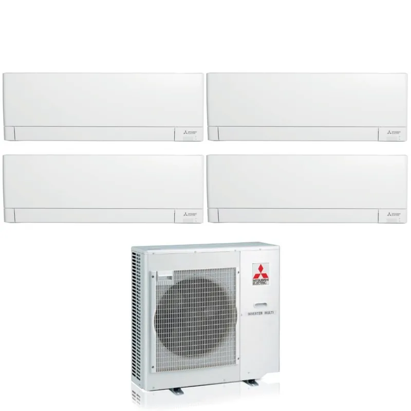 Climatizzatore Condizionatore Mitsubishi Electric Quadri Split Inverter Linea Plus serie MSZ-AY 9+9+9+12 con MXZ-4F72VF R-32 Wi-Fi Integrato 9000+9000+9000+12000