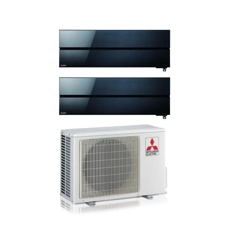 Condizionatore Dual Split Mitsubishi Electric Kirigamine Style Onyx Black 12+12 con MXZ-2F53VF R-32 Wi-Fi Integrato Nero