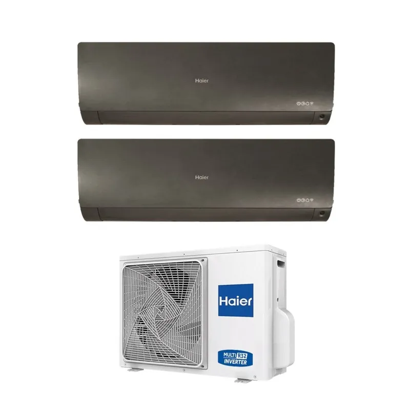Condizionatore Dual Split Haier Flexis Plus Black 9+15 con 2U50S2SM1FA R-32 Wi-Fi Integrato Nero