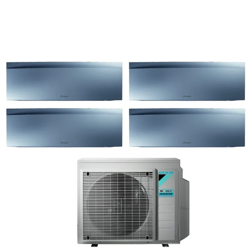 Climatizzatore Condizionatore Daikin Bluevolution Quadri Split Inverter serie EMURA SILVER III 7+7+9+9 con 4MXM80N R-32 Wi-Fi Integrato 7000+7000+9000+9000 Colore Argento - Garanzia Italiana