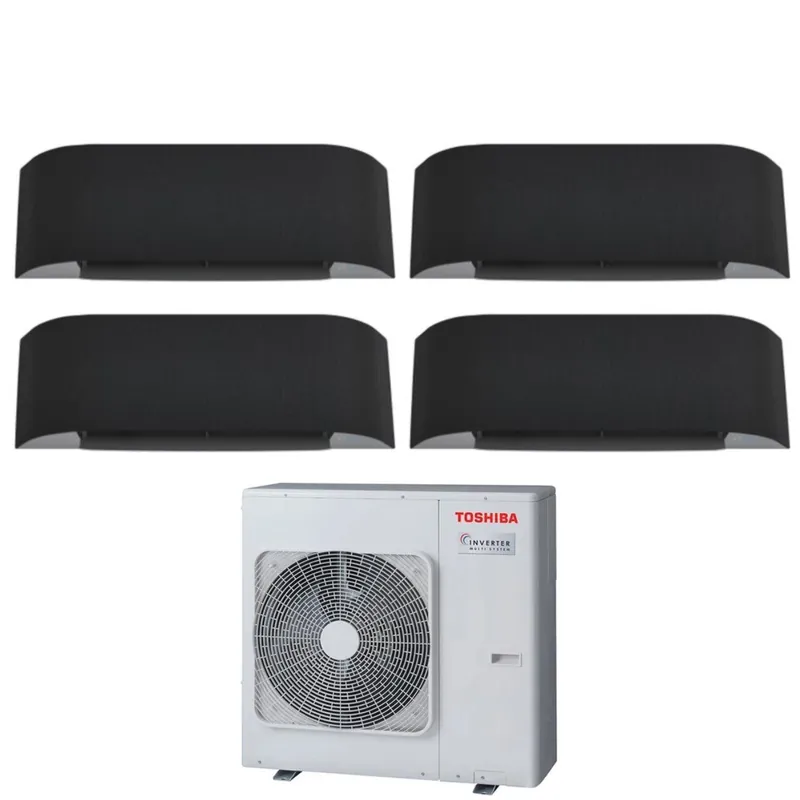 Climatizzatore Condizionatore Toshiba Quadri Split Inverter serie HAORI 10+13+13+13 (9+12+12+12) RAS-4M27U2AVG-E R-32 Wi-Fi Integrato 10000+13000+13000+13000 (9000+12000+12000+12000) Grigio Scuro