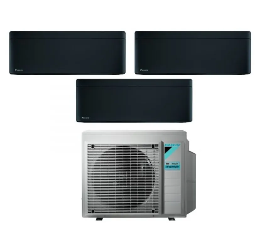 Climatizzatore Condizionatore Daikin Bluevolution Trial Split Inverter serie STYLISH TOTAL BLACK 7+9+12 con 3MXM52N R-32 Wi-Fi Integrato 7000+9000+12000 Colore Nero - Garanzia Italiana