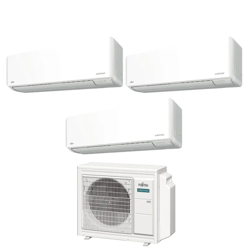 Climatizzatore Condizionatore Fujitsu Trial Split Inverter serie KM AIRSTAGE 7+9+14 con AOEG24KBCA3 R-32 Wi-Fi Integrato 7000+9000+14000