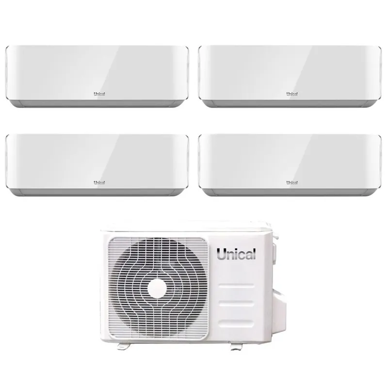 Climatizzatore Condizionatore Unical Quadri Split Inverter serie AIR CRISTAL 10+13+13+13 con KMX4 36HE R-32 Wi-Fi Optional 10000+13000+13000+13000