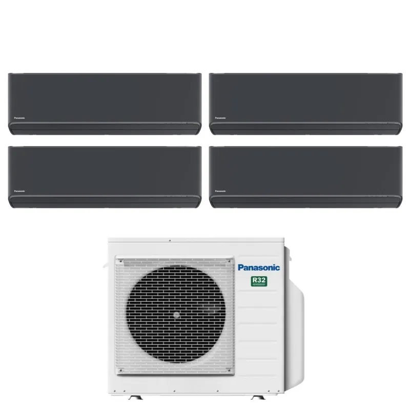 Condizionatore Quadri Split Panasonic Etherea Dark 7+7+7+7 con CU-4Z68TBE R-32 Wi-Fi Integrato