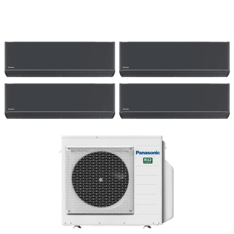 Condizionatore Quadri Split Panasonic Etherea Dark 7+9+12+12 con CU-4Z68TBE R-32 Wi-Fi Integrato
