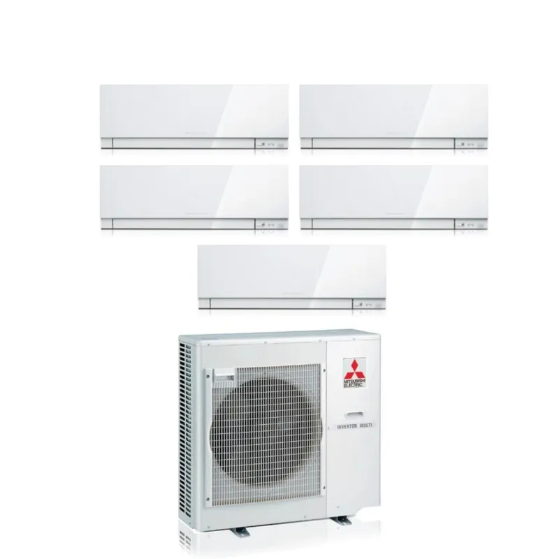 Climatizzatore Condizionatore Mitsubishi Electric Penta Split Inverter serie KIRIGAMINE ZEN WHITE MSZ-EF 9+9+9+9+15 con MXZ-5F102VF R-32 Wi-Fi Integrato Colore Bianco 9000+9000+9000+9000+15000