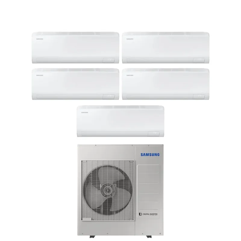 Climatizzatore Condizionatore Samsung Penta Split Inverter serie CEBU S2 7+7+9+9+9 con AJ100TXJ5KG R-32 Wi-Fi Integrato 7000+7000+9000+9000+9000