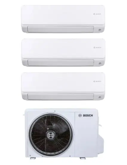 Climatizzatore Condizionatore Bosch Trial Split Inverter serie CLIMATE 6000i 12+12+12 con CL5000M 79\\/3 E R-32 Wi-Fi Optional 12000+12000+12000