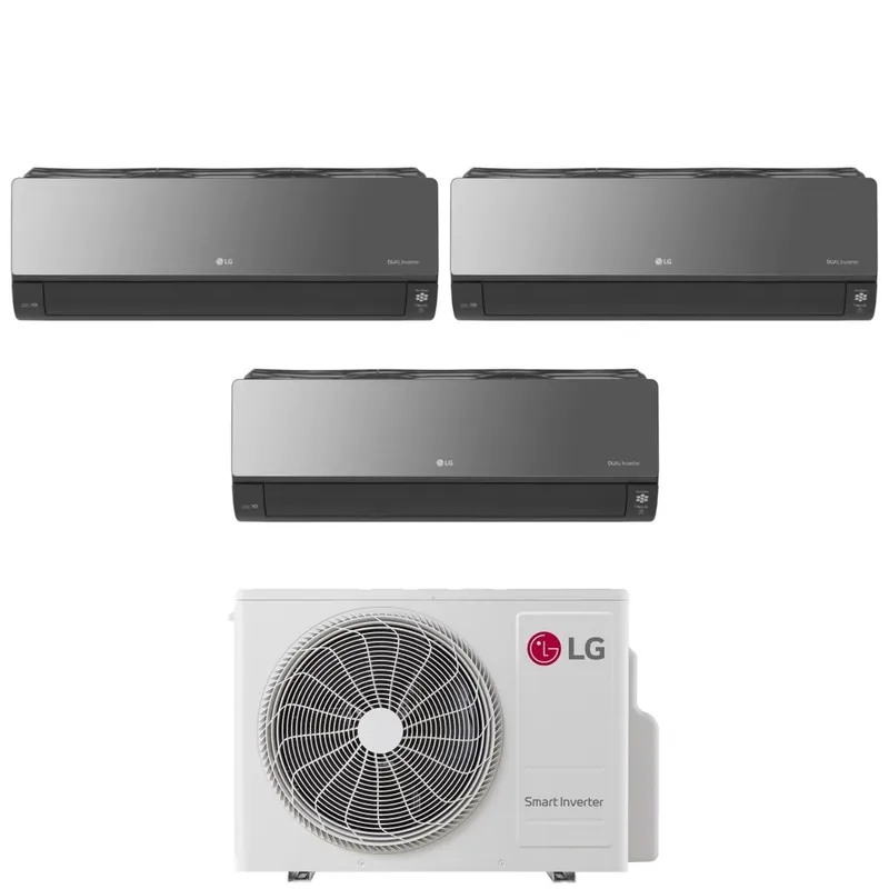 Climatizzatore Condizionatore LG Trial Split Inverter serie ARTCOOL UV NANO MIRROR 9+9+12 con MU3R21 R-32 Wi-Fi Integrato 9000+9000+12000