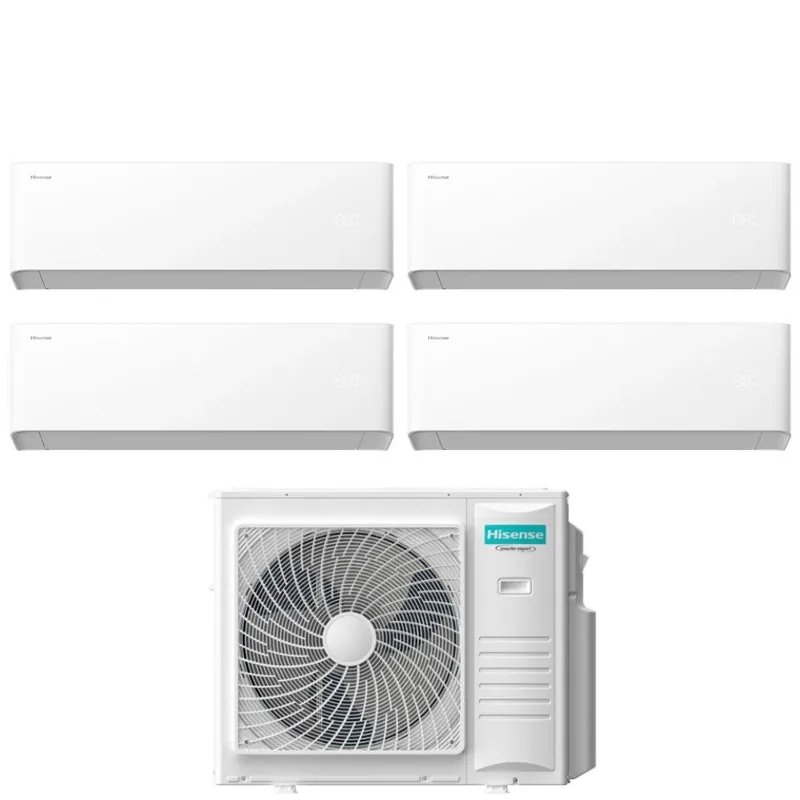 Condizionatore Hisense Quadri Split UNI HB 7+9+9+12 con 4AMW81U4RJC R-32 Wi-Fi Integrato