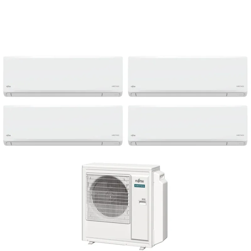 Condizionatore Fujitsu Quadri Split Inverter KN AIRSTAGE 9+12+12+12 con AOEG30KBTA4 R-32 Wi-Fi Integrato