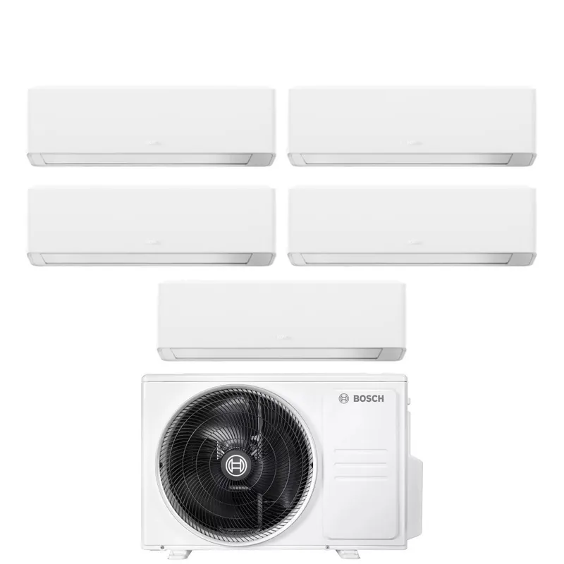 Condizionatore Penta Split Bosch CLIMATE 7000i WHITE 7+7+9+9+9 con 5000M 105\\/4 E R-32 Wi-Fi Integrato