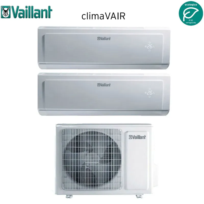 Condizionatore Dual Split Vaillant ClimaVAIR Plus 7+7 con VAF8-040W2NO R-32 Wi-Fi Optional