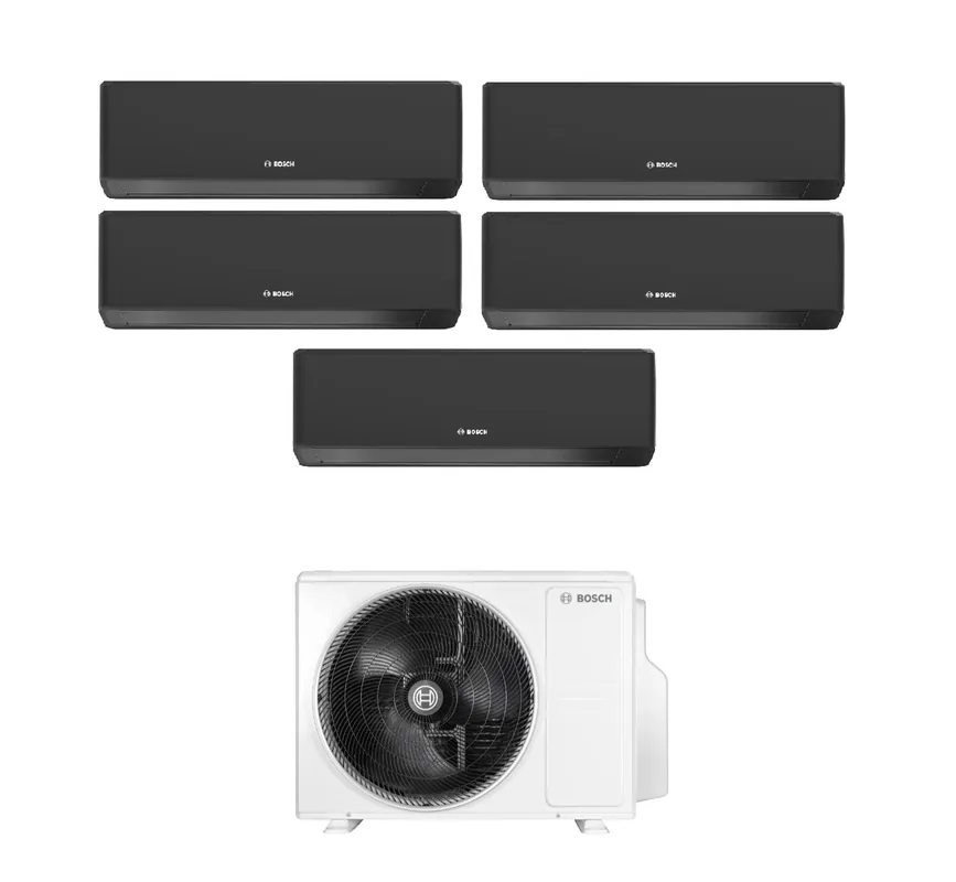Condizionatore Penta Split Bosch CLIMATE 7000i Black 7+9+9+9+9 con 5000M 125\\/5 E R-32 Wi-Fi Integrato
