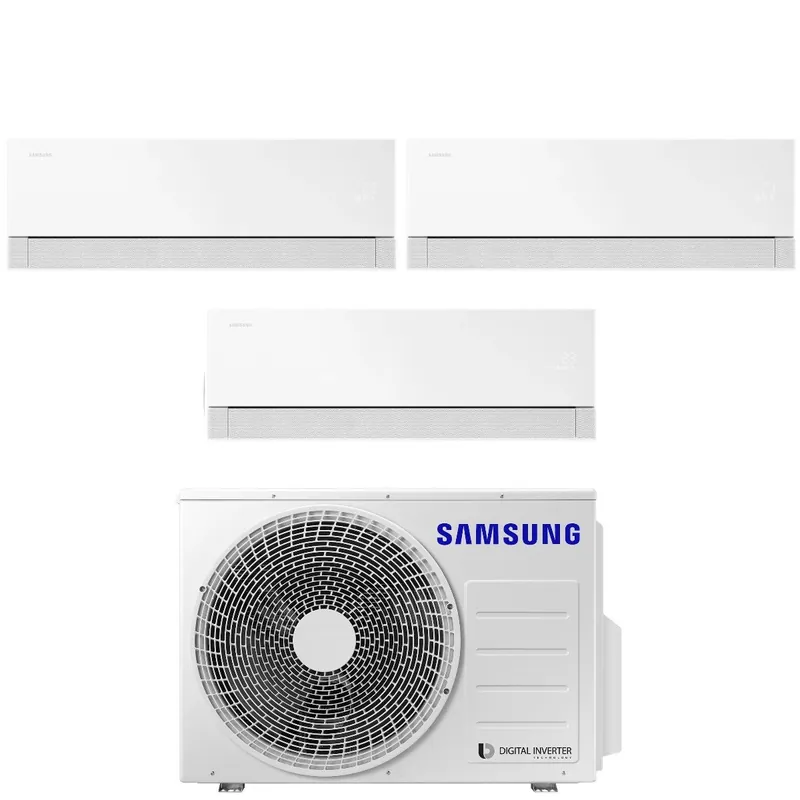 Condizionatore Trial Split Samsung WindFree Première White 7+12+15 con AJ068TXJ3KG R-32 Wi-Fi Integrato