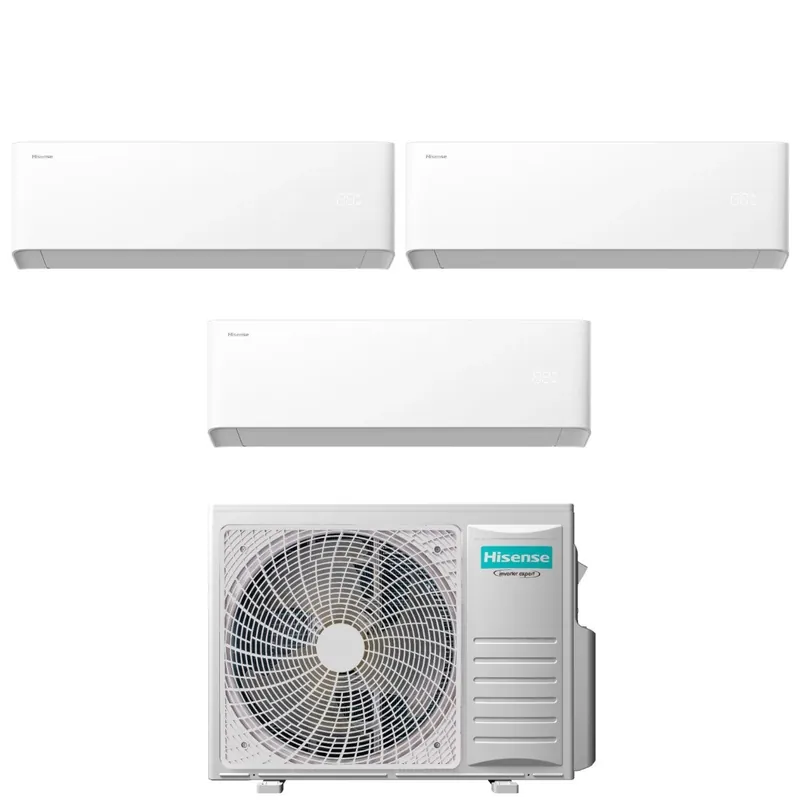 Condizionatore Hisense Trial Split UNI HB 9+12+18 con 4AMW81U4RJC R-32 Wi-Fi Integrato