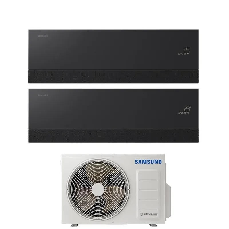 Condizionatore Dual Split Samsung WindFree Première Black 9+12 con AJ040TXJ2KG R-32 Wi-Fi Integrato