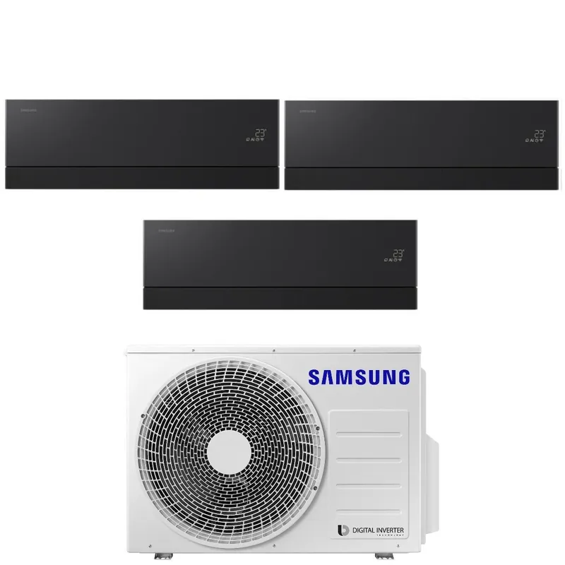 Condizionatore Trial Split Samsung WindFree Première Black 9+12+12 con AJ068TXJ3KG R-32 Wi-Fi Integrato