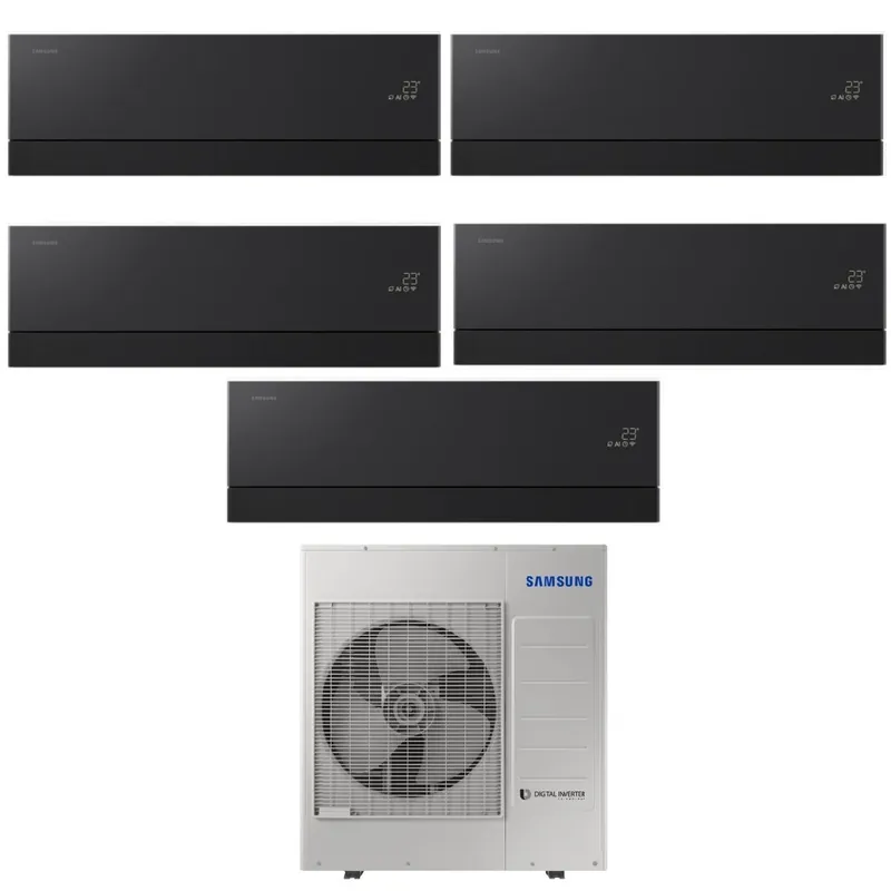 Condizionatore Penta Split Samsung WindFree Première Black 7+7+7+9+12 con AJ100TXJ5KG R-32 Wi-Fi Integrato