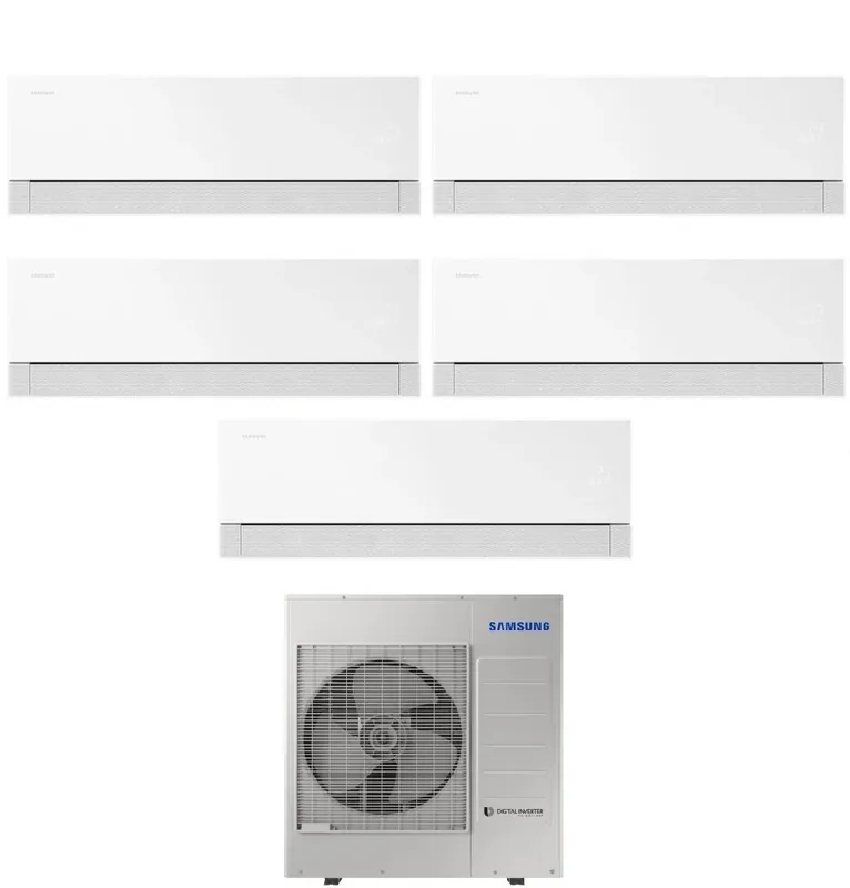 Condizionatore Penta Split Samsung WindFree Première White 7+7+9+12+18 con AJ100TXJ5KG R-32 Wi-Fi Integrato