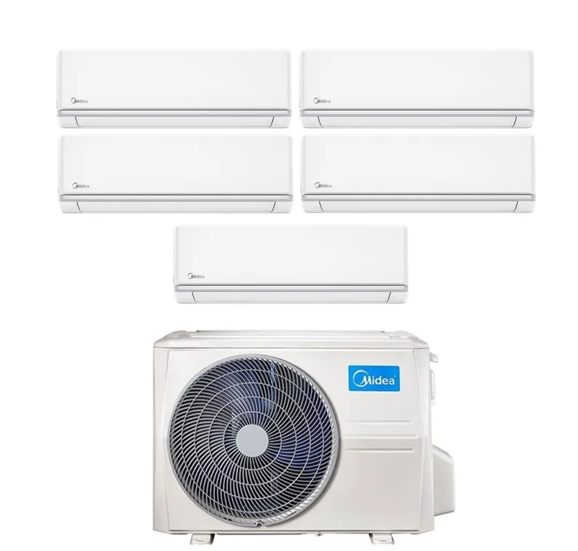 Condizionatore Penta Split Midea Elegance 9+9+12+12+12 con M5OE-42HFN8-Q R-32 Wi-Fi Optional