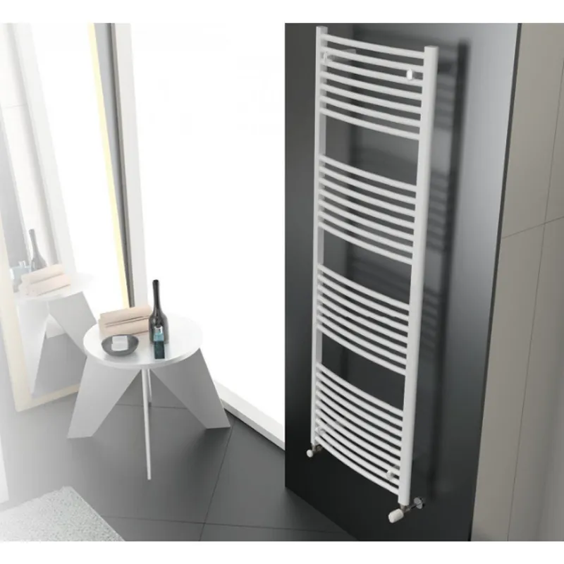Termoarredo Scaldasalviette Cordivari Modello Lisa 22 Curvo In Acciaio Verniciato Bianco - Disponibili In Varie Misure