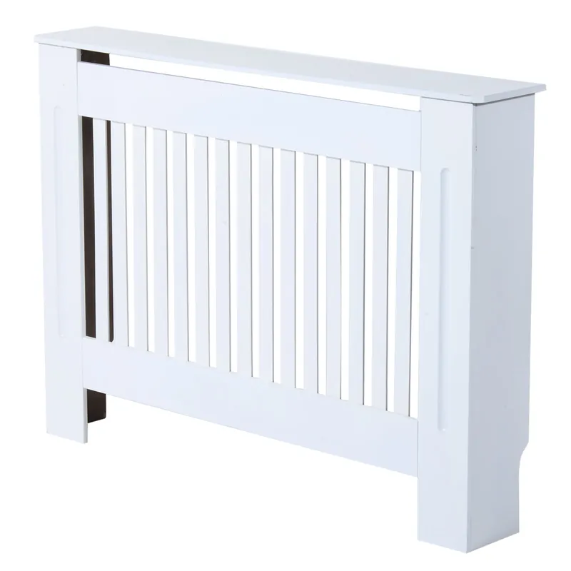 EASYCOMFORT Copritermosifone in Legno MDF Bianco, 112x19x81cm