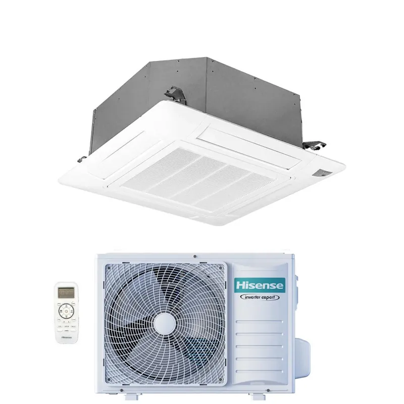 Condizionatore a Cassetta Hisense Turbo 12000 Btu ACT35UR4RCC8 R-32 Wi-Fi Optional con Telecomando e Pannello Incluso