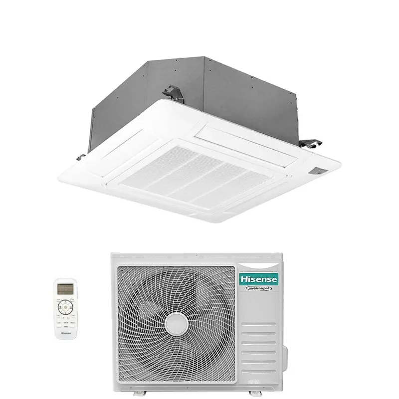 Climatizzatore Condizionatore Hisense Inverter a Cassetta serie TURBO 24000 Btu ACT71UR4RJC8 + AUW71U4RK8 R-32 Wi-Fi Optional Classe A++\\/A+ con Telecomando e Pannello Incluso