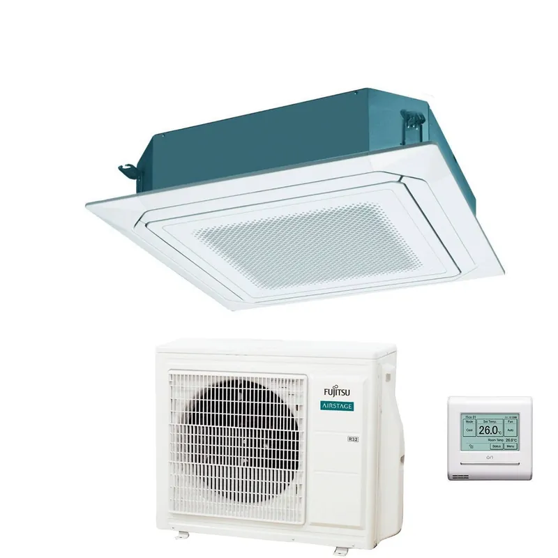 Condizionatore a Cassetta Fujitsu KR Circular Flow White 24000 Btu AUXG24KRLB R-32 Wi-Fi Optional con Griglia e Filocomando