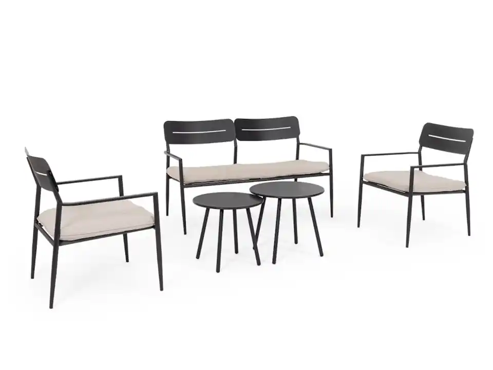 Gargano, set salotto c-c antracite
