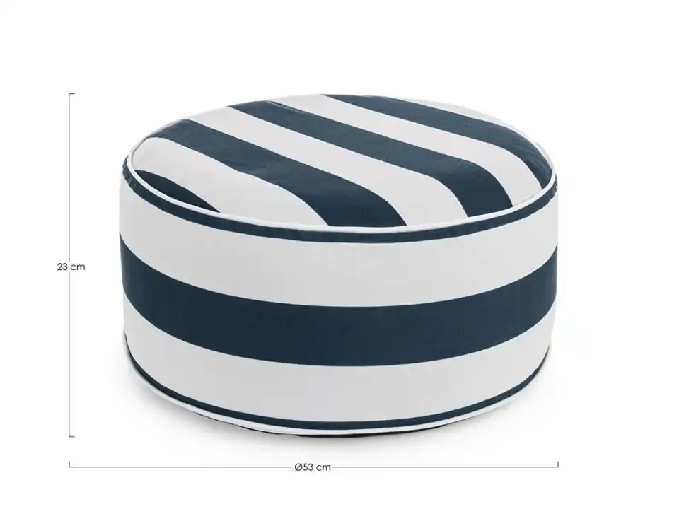 Pouf righe gonfiabile bianco/blu