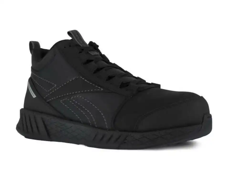 Reebok scarpa alta fusion s3 src in pelle idrorepellente, nero