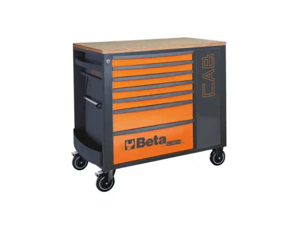 Cassettiera porta attrezzi con 7 cassetti e armadietto portaoggetti - art. rsc24l-cab