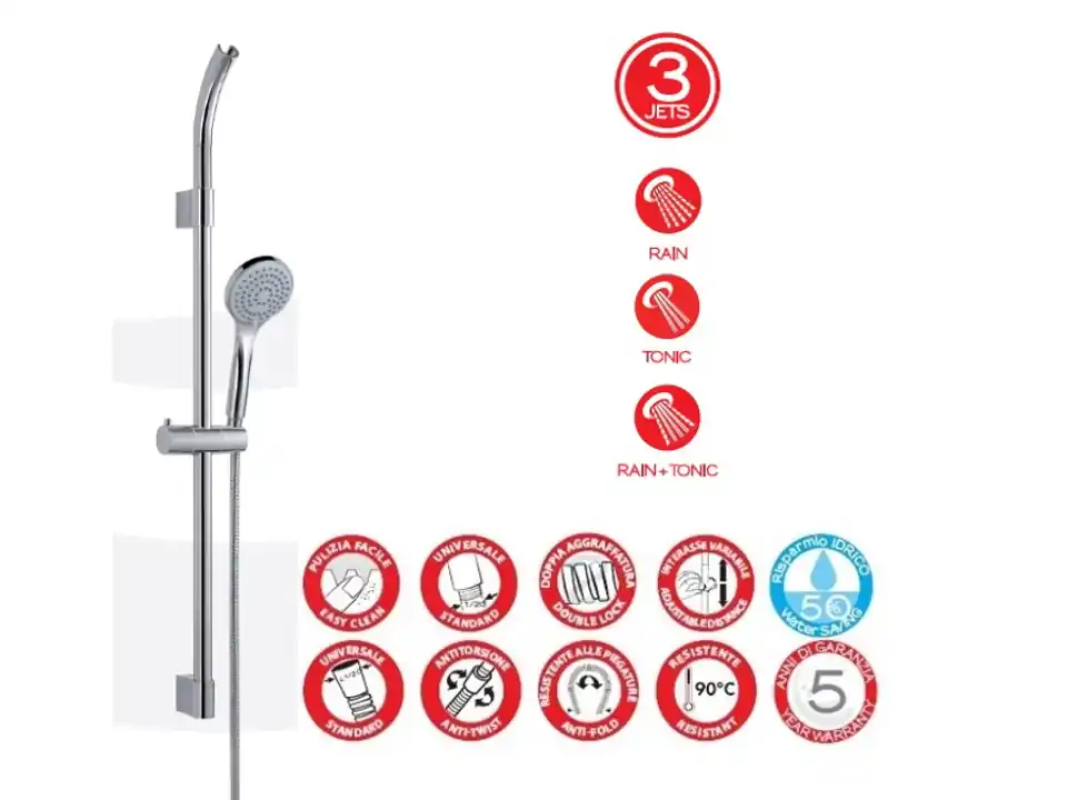 Set doccia 3 getti gedy star 05 cromato