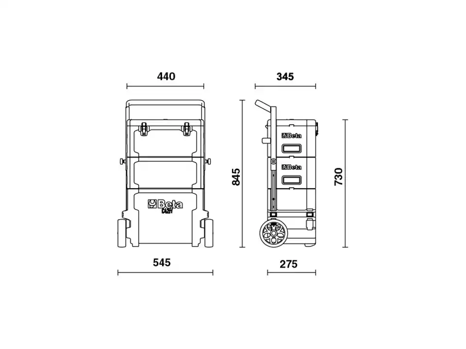 Trolley portautensili a 3 moduli sovrapponibili