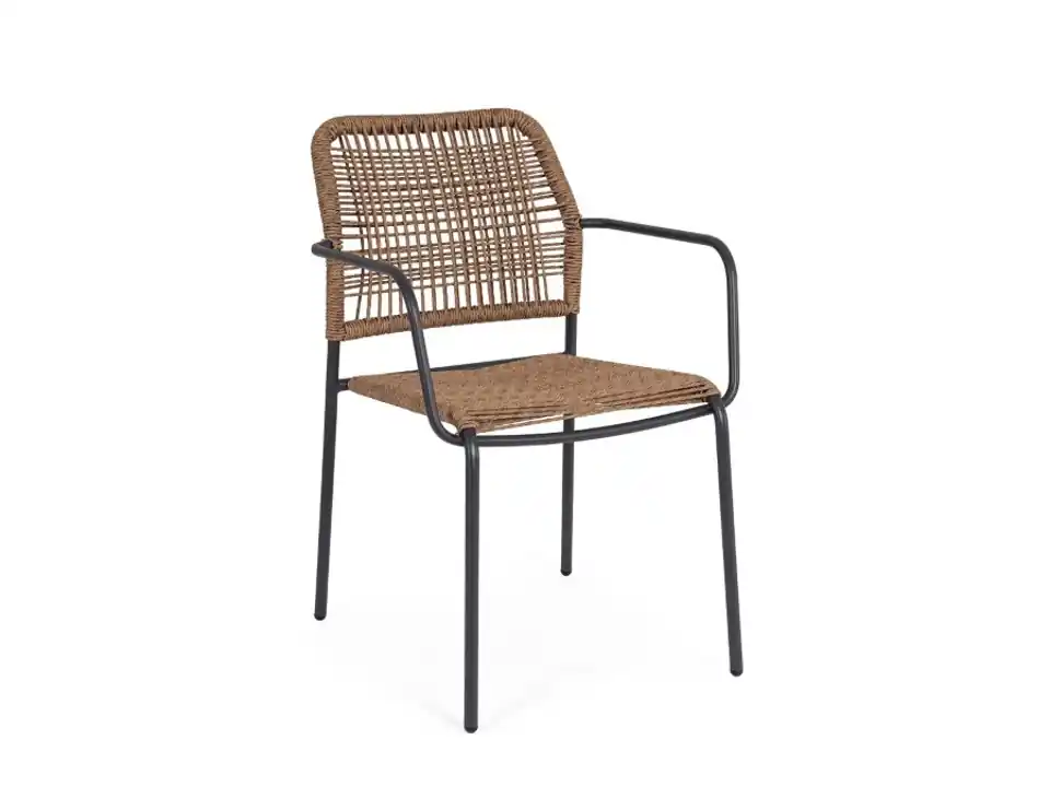 Jable, sedia con braccioli antracite