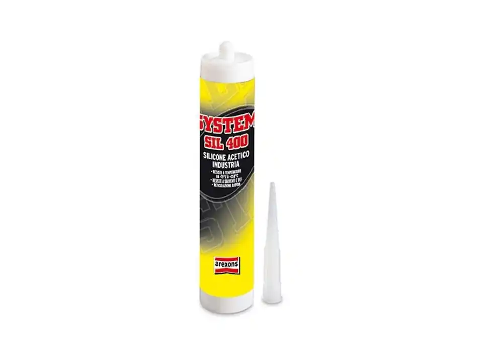 System sil400 industria silicone acetico nero, 310 ml