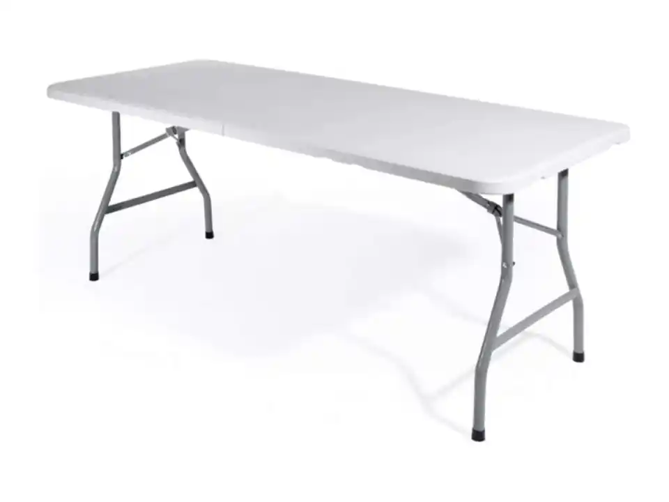 Tavolo pieghevole, finitura liscia, bianco, 180x70x74 cm