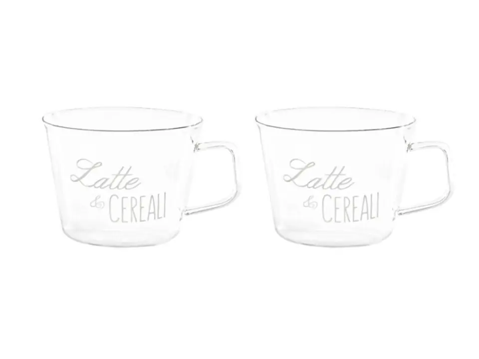 Set 2 tazze colazione latte e cereali, 480 ml