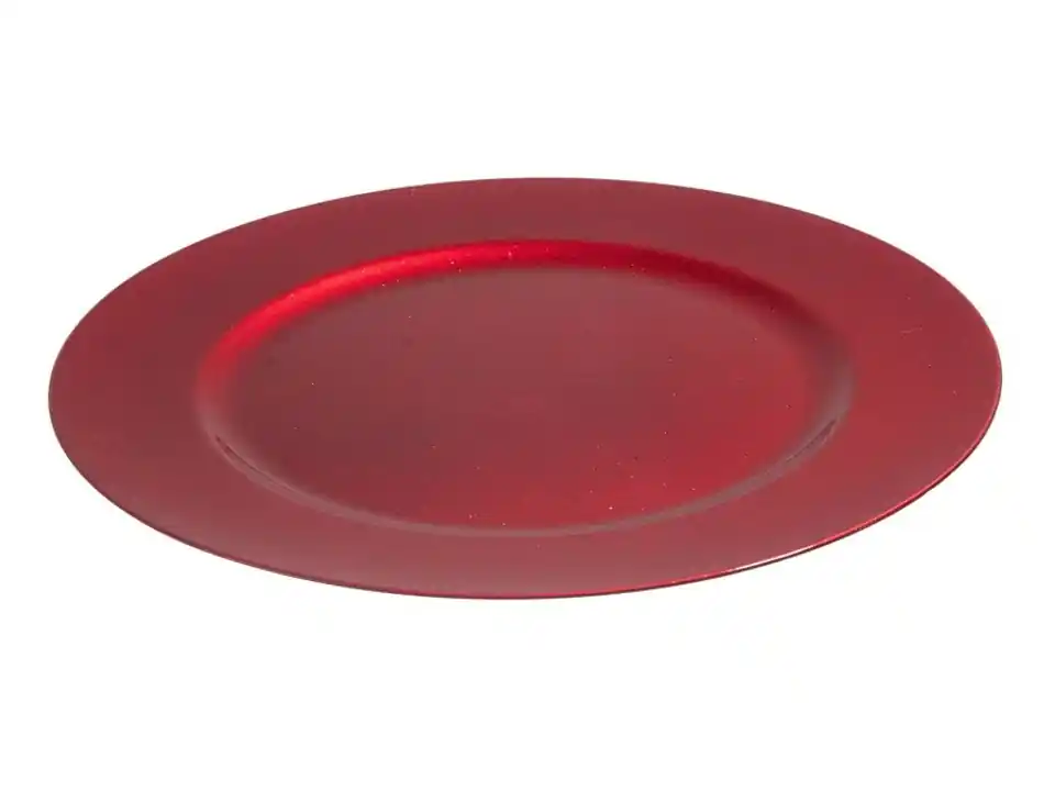Sottopiatto luccichio rosso, ø33 cm