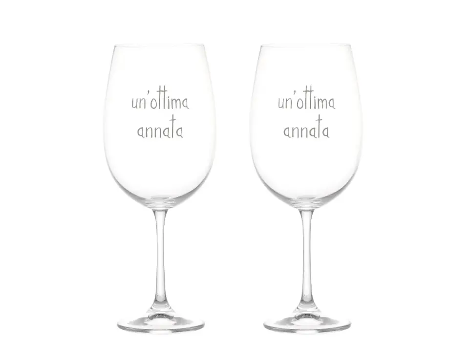 Set 2 calici vino un‘ottima annata, 64 cl