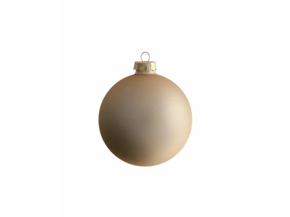 Sfera in vetro beige opaco, ø 10 cm